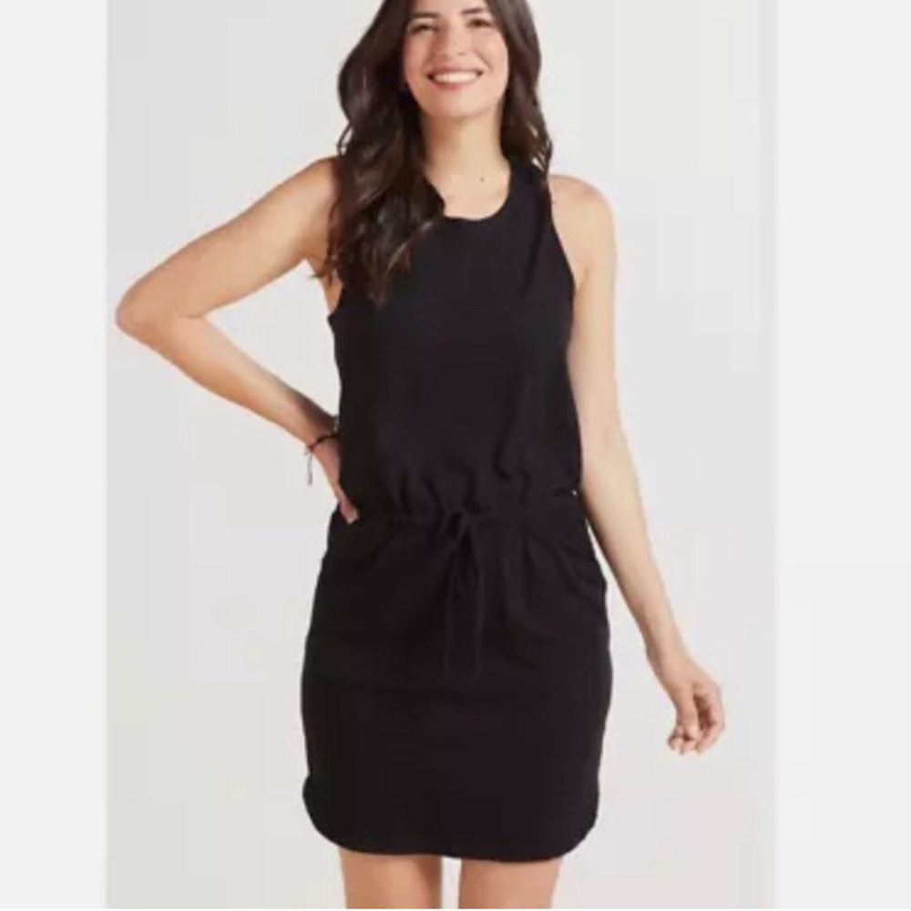 Anthropologie Sundry The Weekender Dress Evereve Drawstring Short XLarge Black